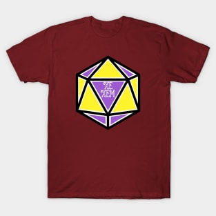 Nonbinary Pronoun Pride D20 Xe/Xem T-Shirt